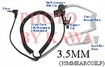 30x 35MMEARCOILP 3.5mm Coil Cable Acoustic Ear Piece for Speaker Mic