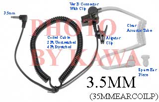 10x 35MMEARCOILP 3.5mm Coil Cable Acoustic Ear Piece for Speaker Mic