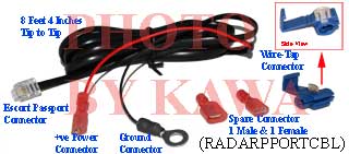 5x RADARPPORTCBL Valentine One Beltronics Escort Passport 6800 7500 S 8500 Direct Hard Wire Cable