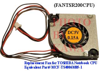 1x FANTSR200CPU FAN for TOSHIBA Portege R200 R205 Tecra M4 Series