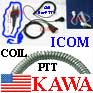 1X ICERCOILYECON Econ Coil PTT Ear Mic for Icom radio