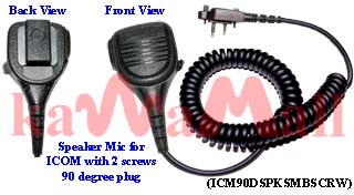 1X ICM90DSPKSMBSCRW Med Industrial Duty Speaker Mic for ICOM IC-F5 2 Screws