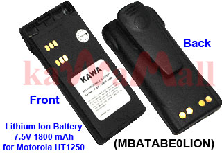 1X MBATABE0LION Li-Ion Battery 1800 mAh 7.5V for Motorola HT1250 Radio
