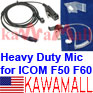 5X ICMF5DXK Heavy Duty Surveillance Ear Mic for ICOM IC-F50 IC-F60