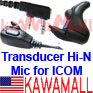 1X ICOMEGGJF Cobra Microtalk Radio F-plug Transducer Hi-N Ear mic
