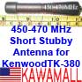 1X KWTXUA450470 Antenna Kenwood TK-380 UHF SHORT Stubby ANTENNA 450-470MHz