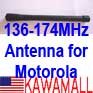 20X MGP3TXV136 RUBBER STUB VHF ANTENNA ( VHF 136-174MHz) FOR MOTOROLA  EX500, EX600 radio