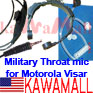 1X MILTRVS Military Spec Coil Tube Throat Mic for Motorola Visar radio