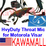 1X VISARTR2PT Dual PTT Hv.Duty Throat Mic for Motorola Visar HT1000 XTS5000 Radio