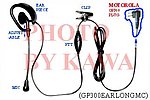 5x GP300EARLONGMC Headset Mic for Motorola GP300 P1225 CP200 HT1250 XTN