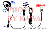 20x MDLNEARLONGMC Headset Ear Mic PTT for Midland LXT GXT GMRS Radio