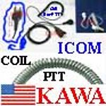 5X ICERCOILYECON Econ Coil PTT Ear Mic for Icom radio