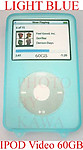 1X 60GBSLBLU LIGHT BLUE COLOR COVER CASE 4 IPOD 60GB VIDEO