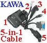 1X MOT5IN1CBL 5-in-1 Universall Programming Cable for Motorola HT GP EX GM Radios