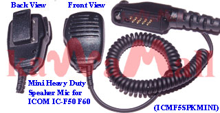 5X ICMF5SPKMINI Heavy Duty Mini Speaker Mic for ICOM IC-F50 IC-F60