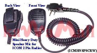 5X ICMHNSPSCRW Heavy Duty Mini Speaker Mic for ICOM IC-F3 F4 2 Pin with Screws