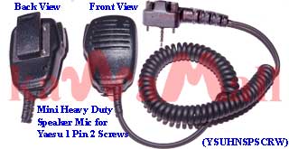 20X YSUHNSPSCRW Heavy Duty MINI Speaker Mic for VERTEX YAESU Two Screws