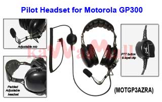 5X MOTGP3AIRA Noise Reduction Pilot Headset for Motorola GP300 XTN