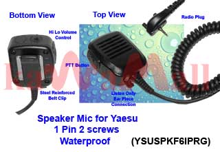 5X YSUSPKF6IPRG WaterProof Speaker Mic for VERTEX YAESU VX-160 VX-180