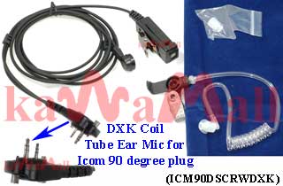 1X ICM90DSCRWDXK HD Acoustic Covert Headset Mic for ICOM 2 Pin + Screw