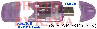 5x SDCARDREADER USB 2.0 SD MicroSD MiniSD MMC Card Reader Up to 8GB