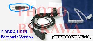 1x CBRECONEARMC Coil Tube One Pin Ear mic GA-EBM2 for Cobra ECON