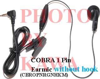 1x CBROPNRGNHKM 1 Pin Earbud NoHook Cobra Microtalk GMRS FRS Radios