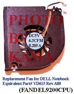 1x FANDEL9200CPU Dell Inspiron 6000/6400/9200/9300/E1505 CPU Cooling Fan