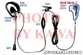 1x GP300EARLONGMC Headset Mic for Motorola GP300 P1225 CP200 HT1250 XTN