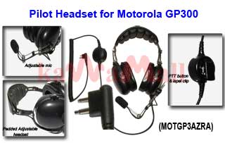 1X MOTGP3AIRA Noise Reduction Pilot Headset for Motorola GP300 XTN