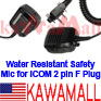 5X ICMSPK2SCRWF Water Resistant Public Safety Speaker Mic for ICOM F Plug 2 Pin Radios