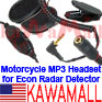 5x HELSPKRECONMP3 Econ Motorcycle Headset for MP3 GPS Radar Detector