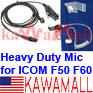 1X ICMF5DXK Heavy Duty Surveillance Ear Mic for ICOM IC-F50 IC-F60