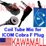 1X ICOMDGF Coil Ear F Mic for ICOM Cobra Motorola FRS 250 radio