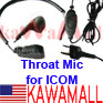 1X ICOMHDPTY Regular Throat Mic with Straight Y-Plug for ALINCO + STANDARD + ICOM + ADI + PRYME + MICROTALK + MAXON series radios