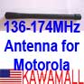 1X MGP3TXV136 RUBBER STUB VHF ANTENNA ( VHF 136-174MHz) FOR MOTOROLA  EX500, EX600 radio